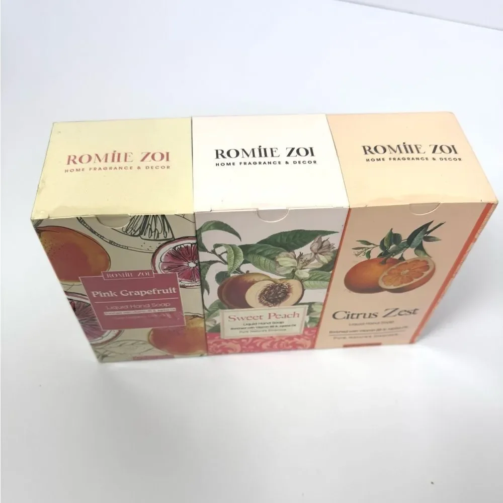 Liquid Hand Soap 8.7 fl.oz Variety Pack of 3 Sweet Peach,Citrus Zest,Grapefruit